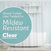BigFoot Shower Curtain Liner - 72 x 72 Heavy Duty PEVA Shower Liner with Rustproof Metal Grommet and 3 Magnetic Weights - Non-Toxic, Odour Free and Compatible with Standard Showers, Clear