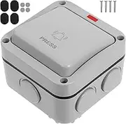 iplusmile Garage Door Wall Button, Waterproof Push Opener Switch Doorbell, Universal Garage Door Switch Momentary Button for Home Outdoor, Grey