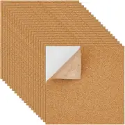 20 Pack Self Adhesive Cork Sheets 6X6 Inch Cork Board Mat 2Mm Thick Square Cork