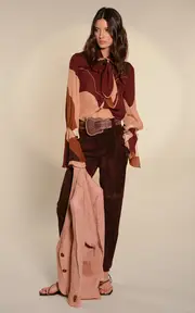 [Johanna Ortiz] Marsala High Tides Silk Shirt