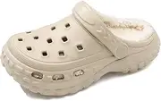 [ELIOGN] Kids Fur Lined Clogs Boys Boys Fuzzy Clogs Girls Garden Clogs Slip-on Winter Warm Clogs for Big Kids Bedroom Slippers Lightweight Outdoor Mules