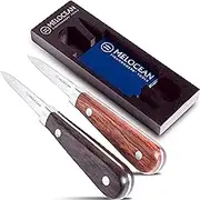 Melocean Oyster Shucking Knife Set of 2 - Professional Oyster Knife Shucker Clam Opener Kit in Lovely Box - Bonus Ebook and Brochure Included