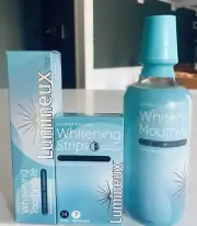 Lumineux Teeth Whitening 3 pc Set Toothpaste Mouthwash Strips