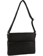 [Milleni] Nappa Leather Square Cross-Body Bag in Black