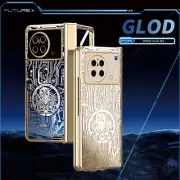 Glossy Electroplated Tech Clear Case For VIVO X Fold Glass Protector Hinge Cover