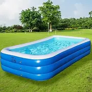 10FT Easy Set Pool - Large Family Inflatable Pool for Kids and Adults - Full-Sized Inflatable Swimming Pool Leakproof Blow Up Pool above Ground for Backyard, Outdoor, Garden, Summer Water Party