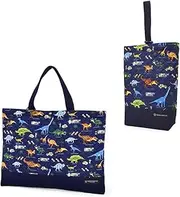 COLORFUL CANDY STYLE NK301800 Lesson Bag, Shoe Case, Set of 2, Lesson Bag, Shoe Case, Preparation for School Entrance, Cool, Boys, Discovery, Explore! Dinosaur Continent (Navy)