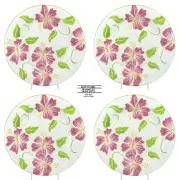 NEW Crate & Barrel HIBISCUS 11.75" Buffet Dinner Plate Set 4Pc Laurie Gates