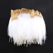 Sowder Natural Goose Feathers Clothing Accessories Pack of Gold Dipped White
