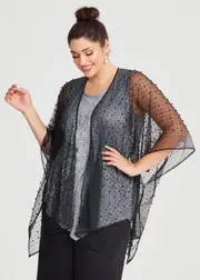 [Taking Shape] Taking Shape Beaded Evening Cape in Black - Women's Accessories Black