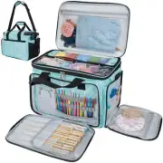 PAVILIA Knitting Bag Yarn Storage Tote, Large Crochet Organizer Bag, Yarn Sto...