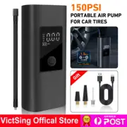 150 PSI Cordless Tire Inflator Electric Car Air Pump Compressor + Pressure Gauge