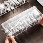 Data Cable Charging Power Cord Storage Box Clear Desktop Management Organizer