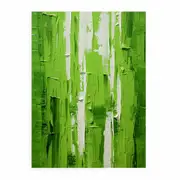 Green Knife Abstract Art Painting Canvas Print