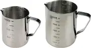 LC LICTOP Milk Frothing Pitcher Set 350ml & 600ml Capacity Espresso Steamer Stainless Steel Milk Frother Steamer, Tick Marks Inside and Out(350ml & 550ml Mark)