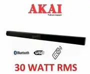 30W AKAI Soundbar01 Black Bluetooth Sound Bar FREE P&P