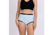 Womens High waisted Cotton Full Brief Blue