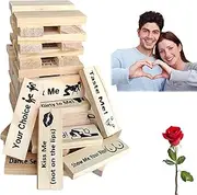 Adults Blocks Tower Game for Couples Wood Stacking Board Valentine Night Dating Lovers Game Gifts