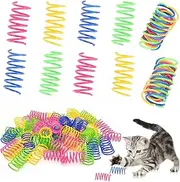 32 Pack Pets Spring Toys Pets Colorful Cat Toys Playful Coils Spiral Springs for Kittens Pets Cat PET Plastic for Swatting Biting Hunting Active Healthy Fitness for Swatting Biting Hunting