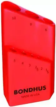 18099 Bondhex Color Coded Case Holds 9 Tools, 1/5Mm-10Mm by