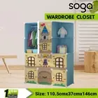 SOGA DIY 10 Cubes Blue Castle Design Storage Cabinet Compartment Wardrobe