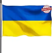 POZOY Double Sided Ukraine Flag 3x5ft Heavy Duty Deluxe Ukrainian National Flags 3 Ply Durable Polyester Indoor and Outdoor Decor