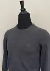 New HUGO BOSS Men's Sweater S Regular Fit Gray Wool Crew Neck Logo Pullover