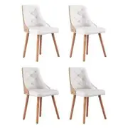 1 Set of 4 Artiss Dining Chairs White PU