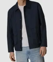 Rag & Bone Men's Cade Cotton Poplin Button-Front Stretch Jacket Size L