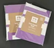 Set 2 Pottery Barn Teen Standard Sham Dark Plum Pillow Cover Purple 100% Cotton