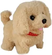 Interactive Design Barking Dog Toy, Plush Dog Barking Wagging Tail Toy, Realistic Animal Robot Pet Toy, Electronic Interactive Pet Toys for 18x9x14cm Funny Robot, Pets, Cream, White, Gray Color