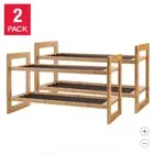 TRINITY Bamboo Shoe Rack, 2-pack, Stackable *FREE SHIPPING*