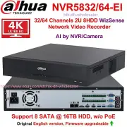 Dahua NVR5832/5864-EI 32/64 Channels 4K WizSense NVR 32MP Network Video Recorder