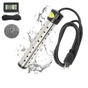 1500W Electric Immersion Water Heater Submersible Heater w/ Digital Thermometer