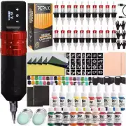 Wireless Tattoo Machine Pen Kit Rotary Tattoo Pen Set with Cartridge Needles