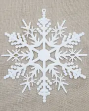 WHITE SNOWFLAKES 12 Pack 120mm Ornament