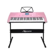 61 Keys Electronic Keyboard Piano Music With Stand Pink