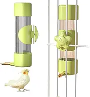 SUSOO Automatic Pet Bird Water Dispenser with Biting Needle Design,Leak-Proof Bird Water Feeder for Bird Cage Accessories,Hanging Drinking Water Bottle Feeders Device for Parrot,Budgies&Canary (200ML)
