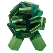 10pcs 6" Metallic Large Big Pull Bow Glitter Gift Wrapping Bows Ribbon, Green