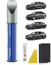 EVOOOR Midnight Silver Metallic (PMNG) Touch Up Paint for Tesla Curb Rash Repair Kit - DIY Kit with Color-matched Touch Up Paint for Model 3/Y/S/X
