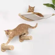 Cat Wall Furniture,Cat Hammock Wall Mounted Cat Shelf with Two Steps, Cat Wal...