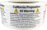 California Proposition 65 Warning Labels 2 x 3 Inch Rectangle 500 Stickers