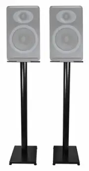 Black 37” Steel Bookshelf Speaker Stands For Audioengine P4 Bookshelf Speakers