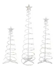 Northlight Set of 3 LED Lighted Warm White Outdoor Spiral Decorations