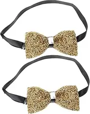 [PACKOVE] Rhinestone Bow Ties for Men Pre Tied Sequin Bow Ties for Banquet Formal Events for Groomsmen Daily Wear Easy Clip Design