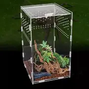 Reptile Terrarium Acrylic Tank Insects Feeding Tank- 9.8x5.9x5.9