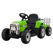 Rigo Kids Ride On Car Tractor Trailer Toy Electric Cars 12V Battery Green Kids R