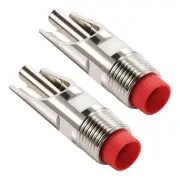2Pcs Stainless Steel 4/5" Thread Pig Nipple Drinker Feeder Waterer Red Cap
