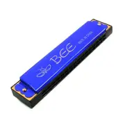Bee Honeybee Print 16 Holes Harmonica Mouth Organ Blue