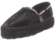 Love Moschino Women's Espadrilles Platform Shoes Sequins Black